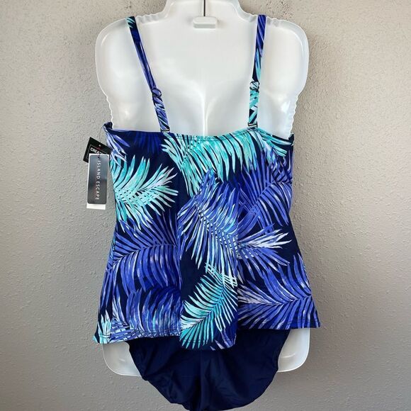 NWT Island Escape Matching Tankini and Swim Bottoms Size 14 - Picture 4 of 6
